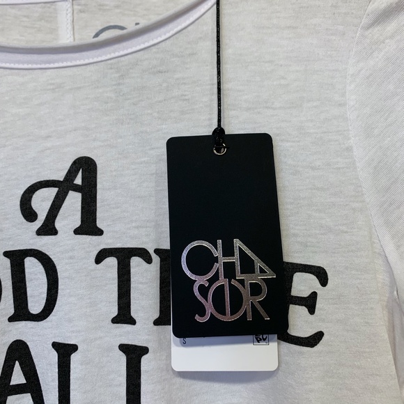 CHASER | “NWT For A Good Time Call Wine” Spellout Long Sleeve Raglan Tee Shirt - Picture 6 of 8